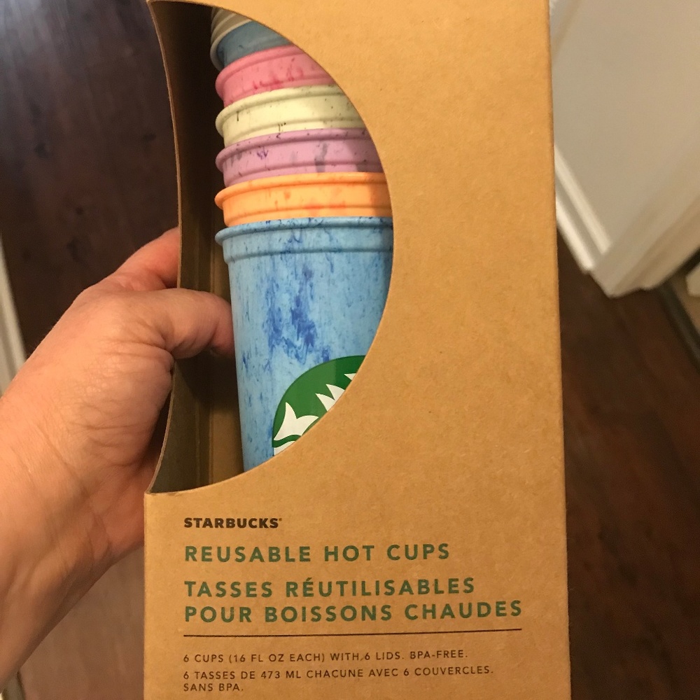 Starbucks - reusable hot cups, marble (NWT)